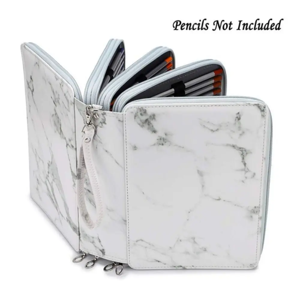 

Сумка для хранения цветных карандашей с 200 отверстиями, канцелярские принадлежности, портативный чехол большой емкости, водонепроницаемый 5-слойный студенческий чехол для ручек