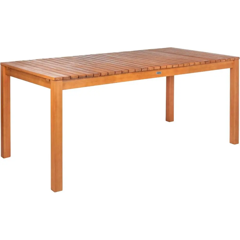 

Natural Brown Eucalyptus Wood Patio Dining Table - Outdoor Entertaining, 89.8 W x 35.4 D x 29.5 H