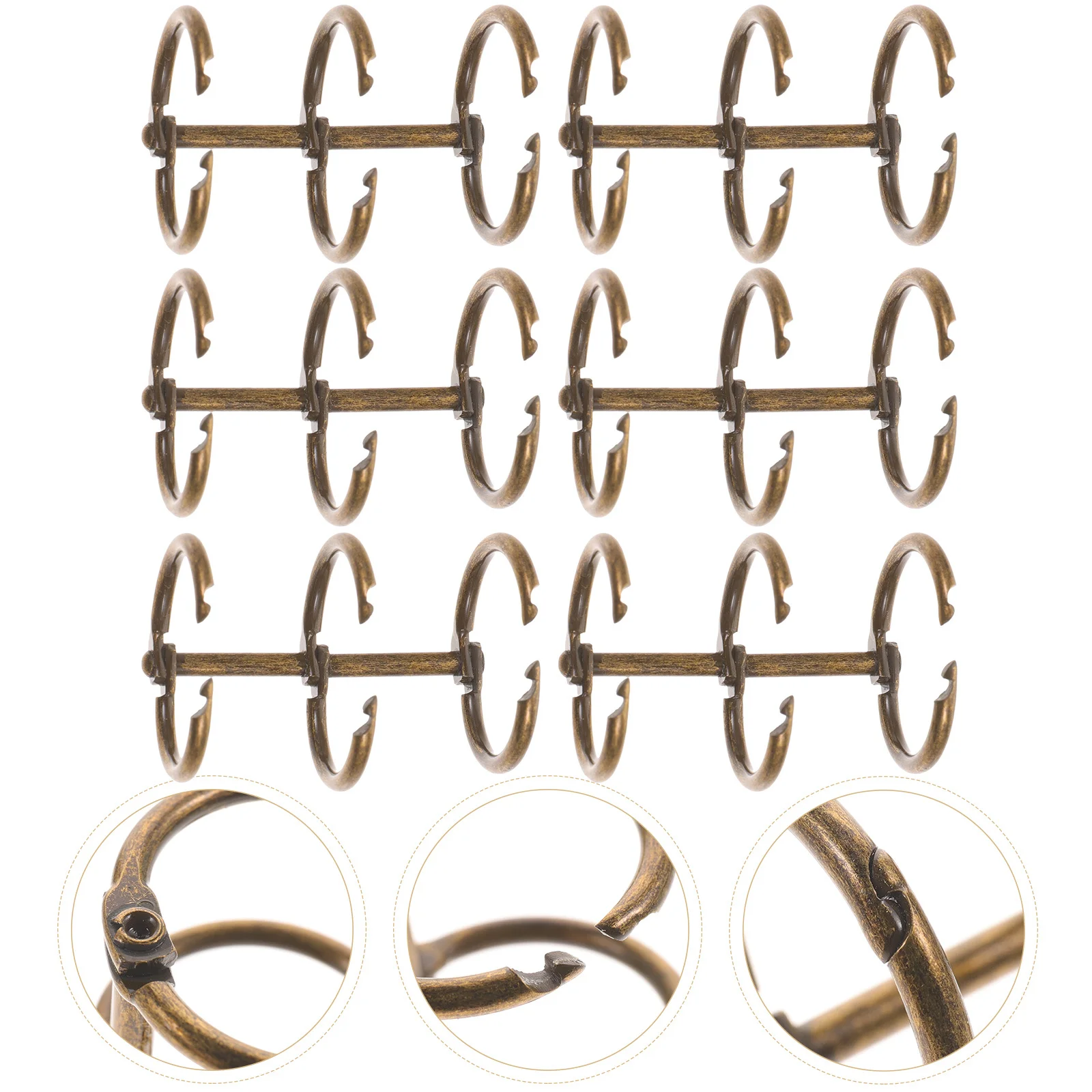 6 قطعة حلقات معدنية سبيكة مجزأة المفاجئة ثلاثة حفرة فضفاضة ورقة الموثق ل دفتر القصاصات القرطاسية ملف الموثق Diy بها بنفسك المفكرة