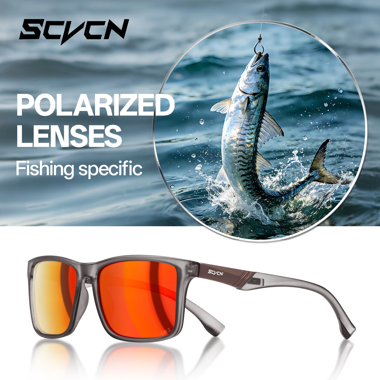 Óculos de Sol Polarizados SCVCN para Mulheres, Profissionais para Surf, Navegação, Pesca, Anti-reflexo, Rafting, Vela, UV400