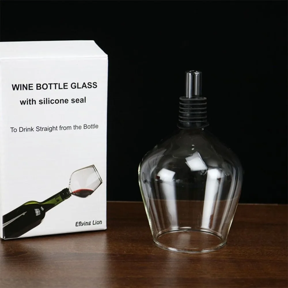 Drinking Cup Party Silicone Seal Bottle Stopper Drink Directly Red Wine Champagne Glass Cup Transparent Wine Glass Topper