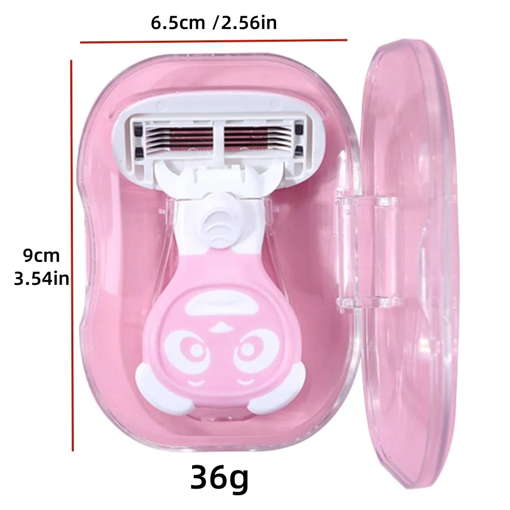 Women Portable Shaver Replaceable Cutter Head Moisturizing Shaver 5 Blades Razor Safety Razor Blades for Face/ Leg/ Armpit