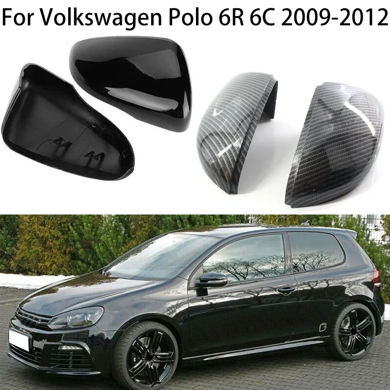 

For VW Polo 6R 6C MK6 GTI GTR 2009 2010 2011 2012 2013 2014 2015 2016 2017 Car Side Rearview Mirror Cover Cap Carbon Look