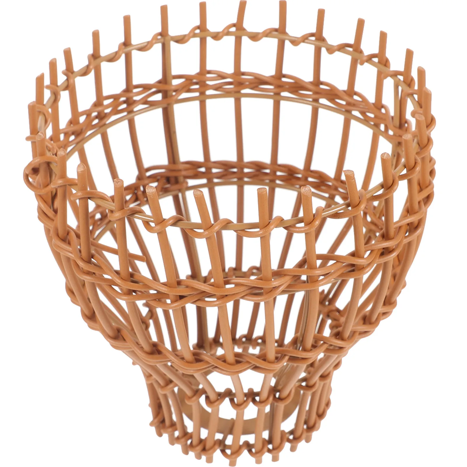 Imitation Rattan Pendant Lamp Shade Handwoven Natural Texture Rustic Farmhouse Modern Decorative Lighting Fixture Lampshade
