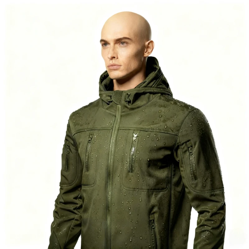 

2025 New Men's Waterproof Softshell Tactical Jacket Outdoor Hiking Skiing Windbreaker Coat Winter Windproof Fleece Hoodie Jacket