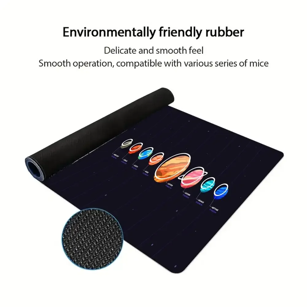 Tappetino per mouse Cartoon Planet Tappetino per mouse da gioco di grandi dimensioni Tappetini per mouse antiscivolo Tappetino per tablet per laptop Accessori per ufficio per PC Tappetino per mausepad artistico