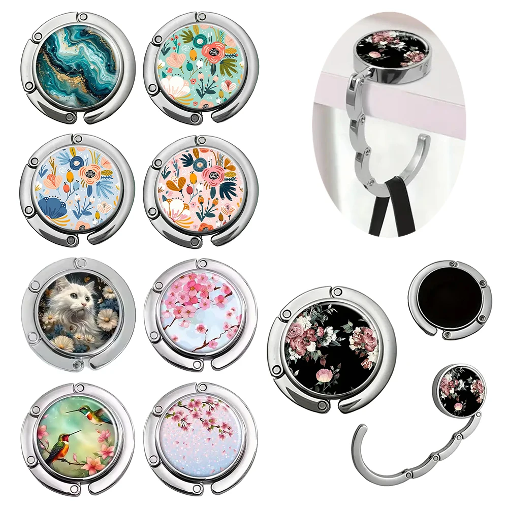 Multi Pattern Zinc Alloy Handbag Hanger Folding Hook Holder Portable ...