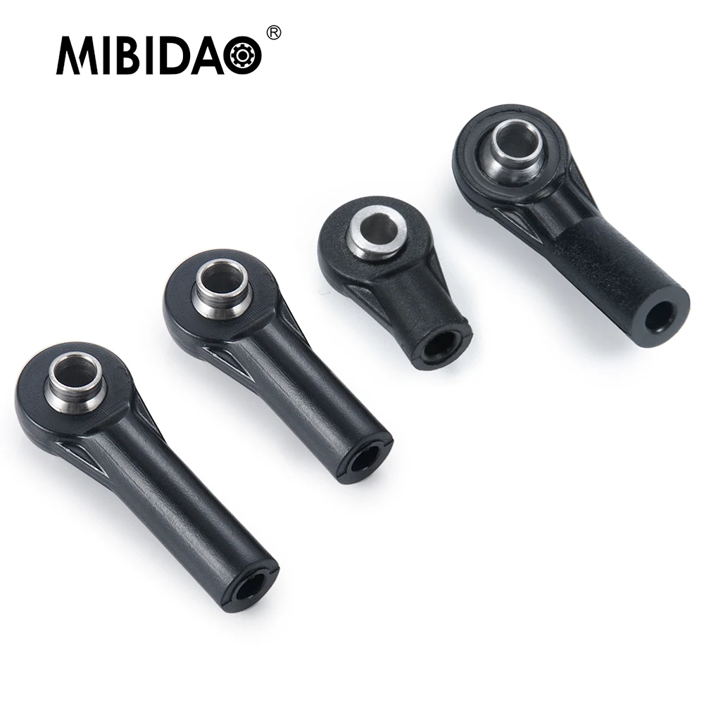 MIBIDAO 10pcs/set M3 Plastic Bent Rod Ends Width Balls Ends CW for Axial SCX10 90046 D90 1/10 RC Crawler Car Model Upgarde Parts