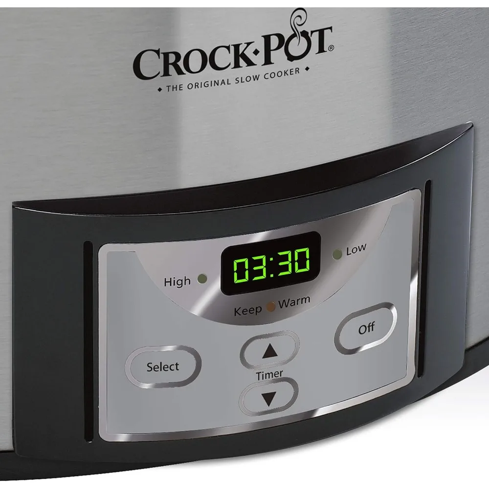 Fogão lento programável com temporizador digital, aço inoxidável, 6 Quart Cook e Carry, CPSCVC60LL-S