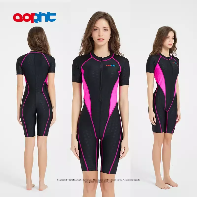 Women Men Outdoor Water Sports Professional Training Competition SwimWear One Piece Waterproof Quick Dry Beach Bathing SwimSuit