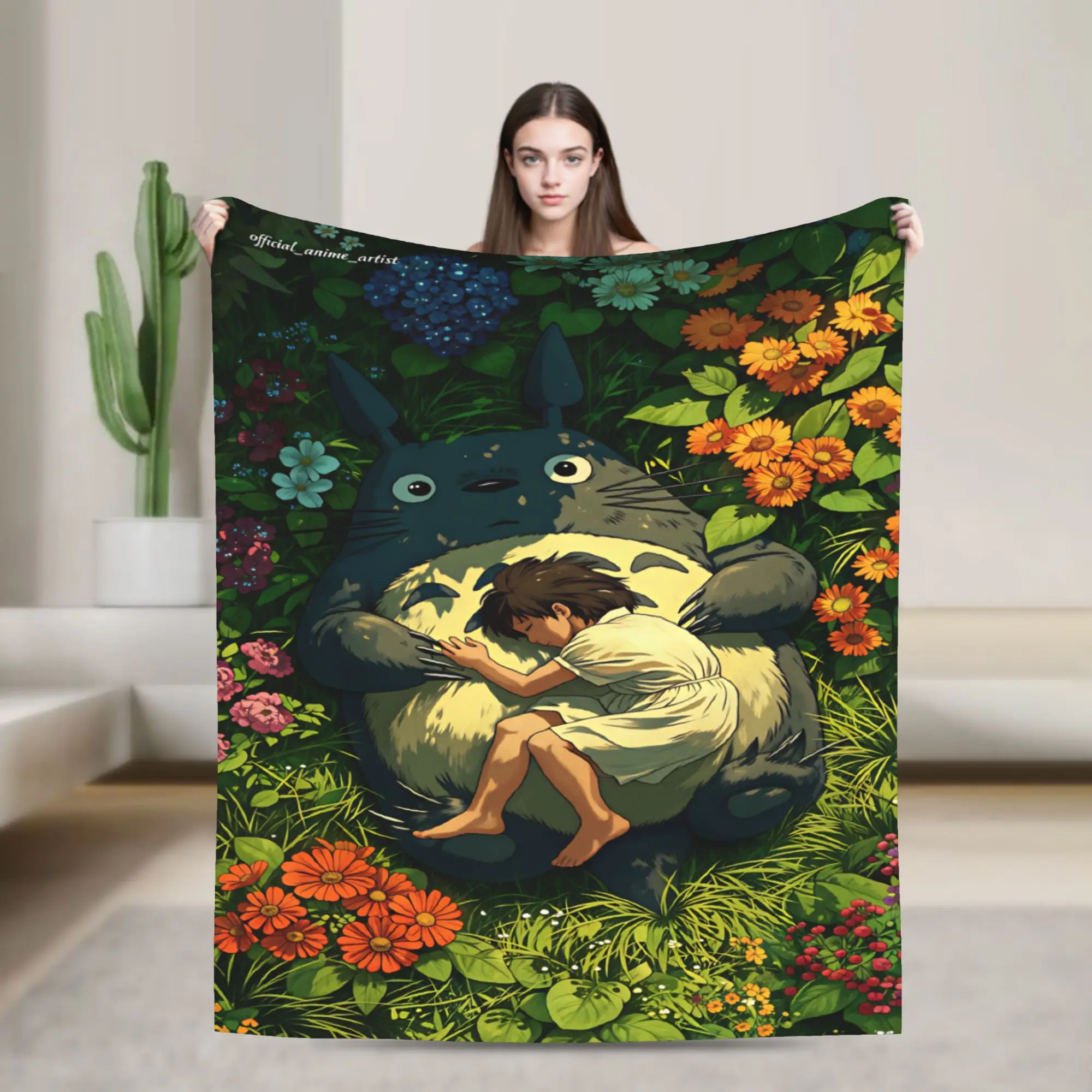 Totoro Blankets Quality Warm Soft  Throw Blanket Winter Picnic Outdoor Street Trend Bedspread