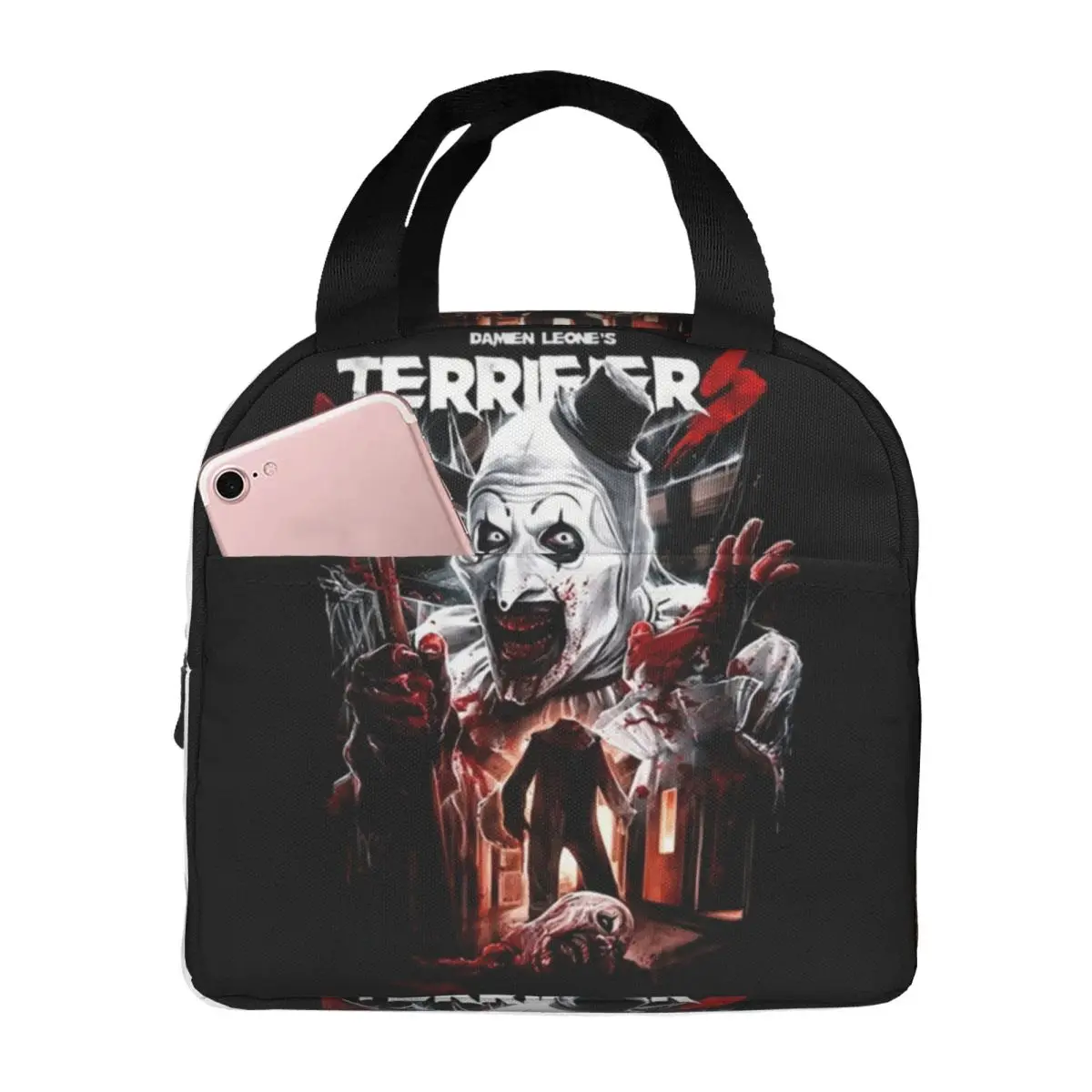 Terrifier Movie Poster+5 Thermal Insulated Lunch Bag Women Resuable Lunch Container School Office Outdoor Multifunction Food Box