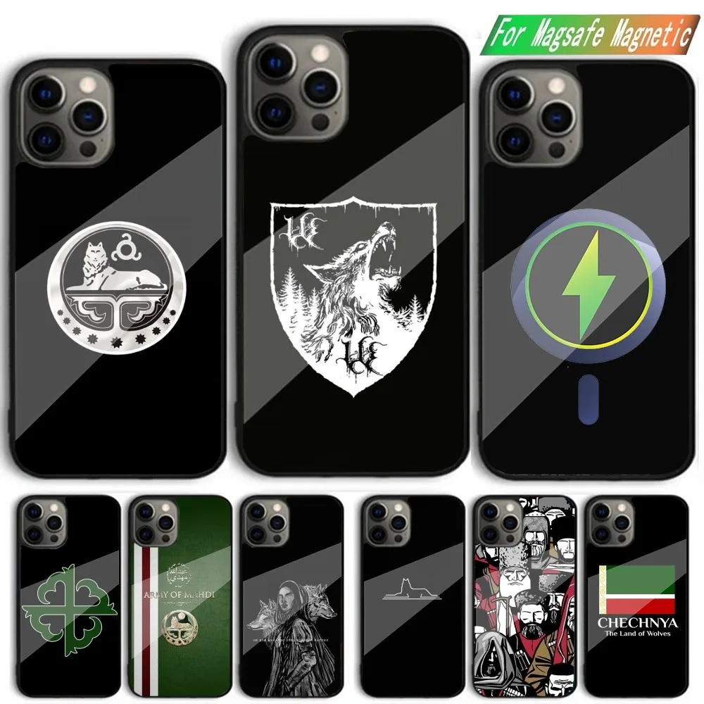 C-Chechen National Flag Phone Case For iPhone 16,15,14,13,12,11,Plus,Pro,Max,Mini Magsafe Magnetic Wireless Charging