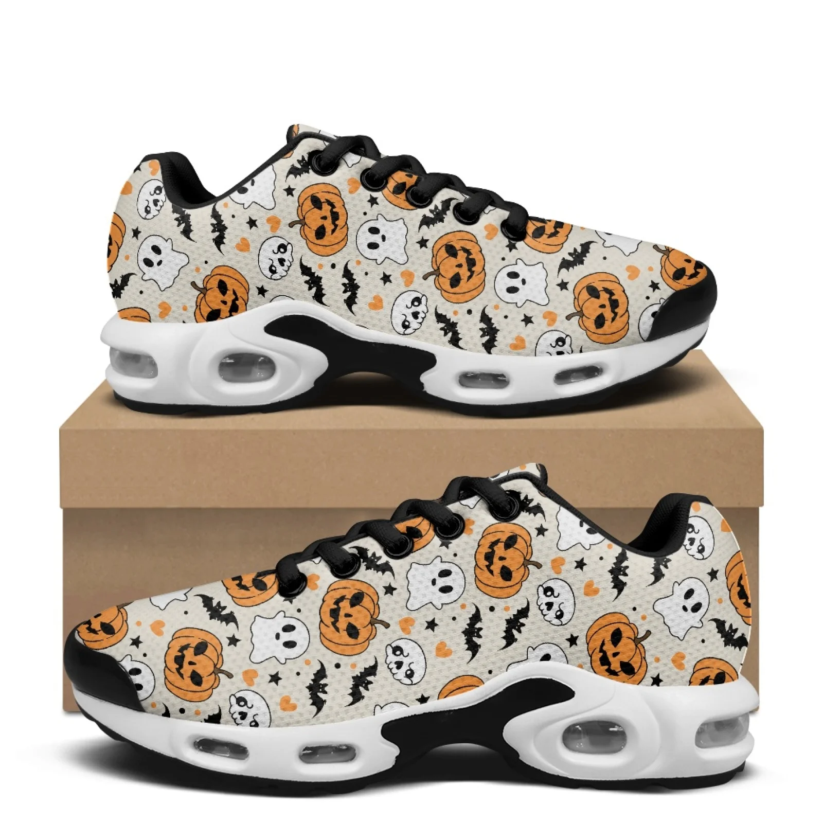 PENSTROLL Pumpkin Ghost Air Cushion Sports Shoes Air Running Shoes for Men Breathable Air Cushion Sneakers