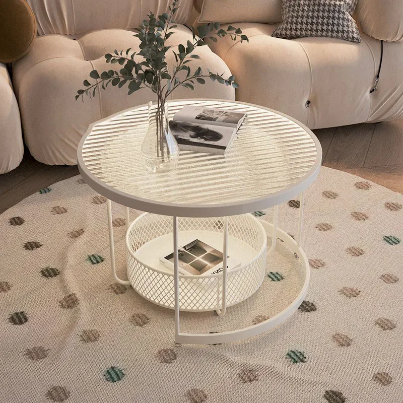 

Luxury Modern Coffee Tables Beautiful Roundstorage Side Table Aesthetic Minimalist Mesa De Centro De Sala Living Room Furniture