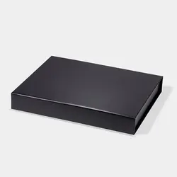 Geotobox 28x21x4cm | 11x8.26x1.57in Medium Shallow Black Corporate Rigid Cardboard Gift Boxes with Magnetic Lid