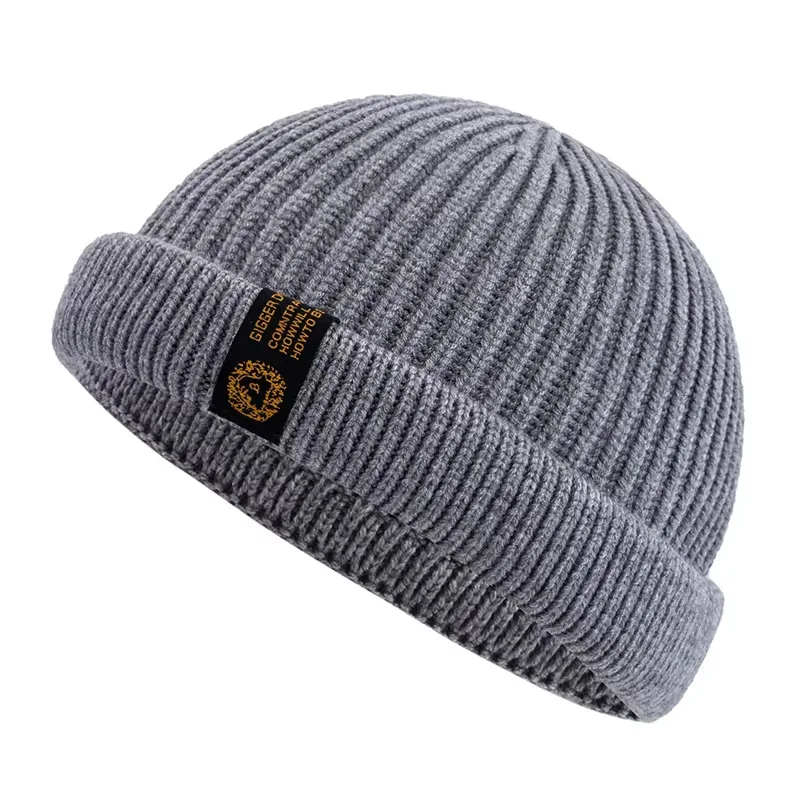 New Men Outdoor Skull Cap Fashion Short Melon Winter Dandy Hats Sailor Style Landlord Hats For Men Autumn Short Beanie Cap
