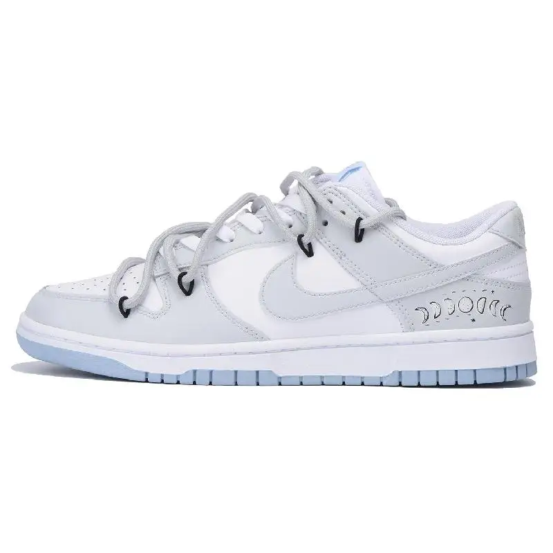 【Customize】Nike Dunk Skateboarding Shoes Men Low-top White/gray Sneakers shoes DV0831-109