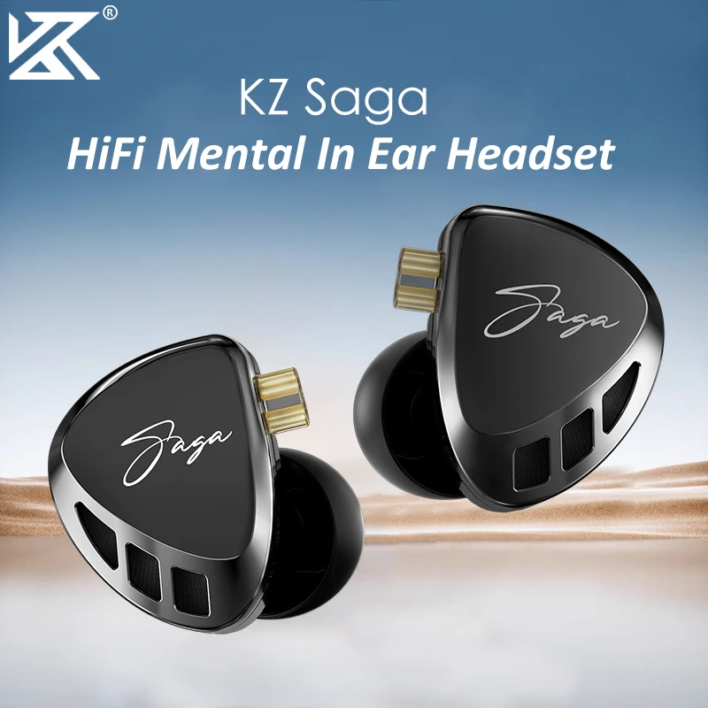 

KZ Saga HiFi Earphones Dynamic Drive In Ear Earphones Metal Bass Earbud Sport Music Headset Replaceable Cable Gaming Headset