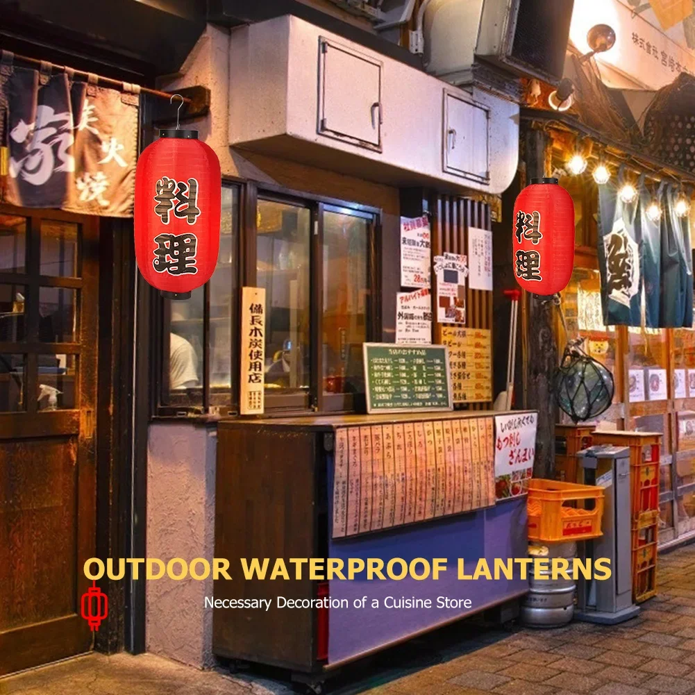 2Pcs 10 inch Japanese Long Shaped Cloth DIY Restaurant Lantern Lantern Lamp for Home Party Hanging Restaurant Decoration