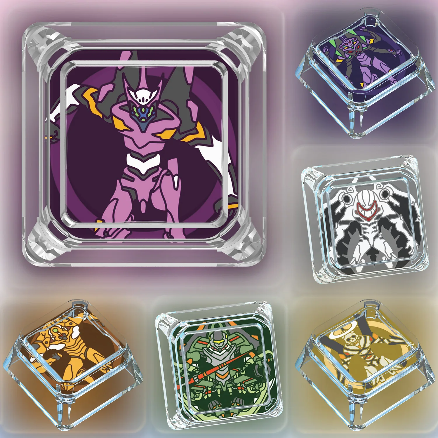 

13 Styles Diy Self Made Cartoon Eva Mecha Mechanical Keyboard Keycaps Cross Axis Mechanical Keyboard Keycaps Gift Toy