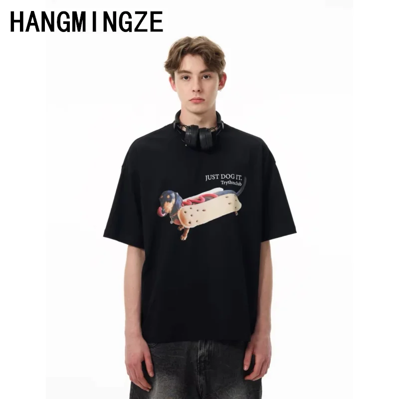 Summer 2024 New Dachshund Dog T Shirt Hot Dog Funny Puppy Costume Tee Men's Casual Funny Cute Short-sleeved Men T-shirt