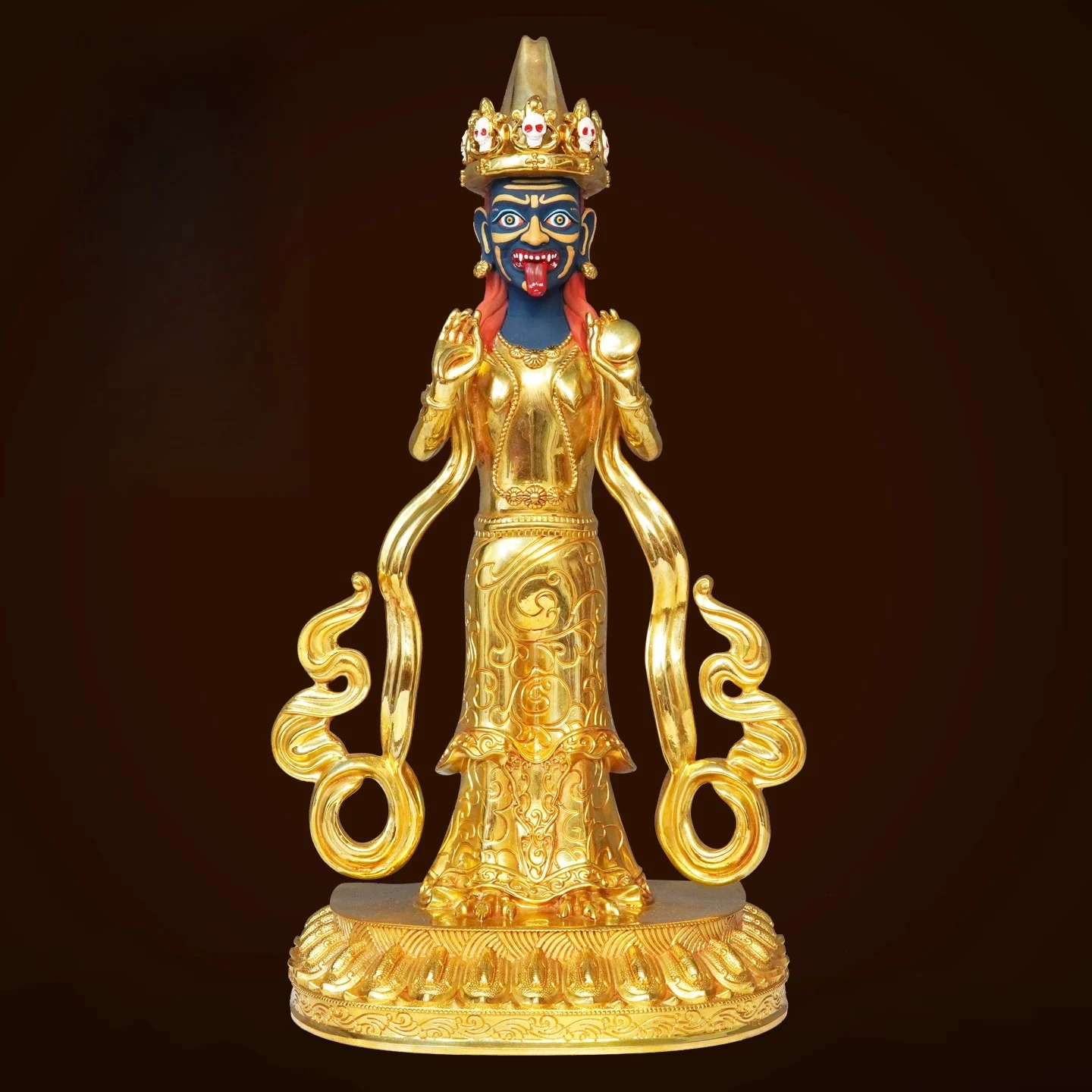 30 см медная позолота Zaki Lhamo статуя тибетский буддизм Palden Lhamo Бог богатства Декор