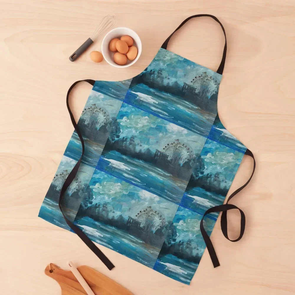 

London Eye Apron For Hairdresser Funny women's kitchens Woman Kitchen Apron
