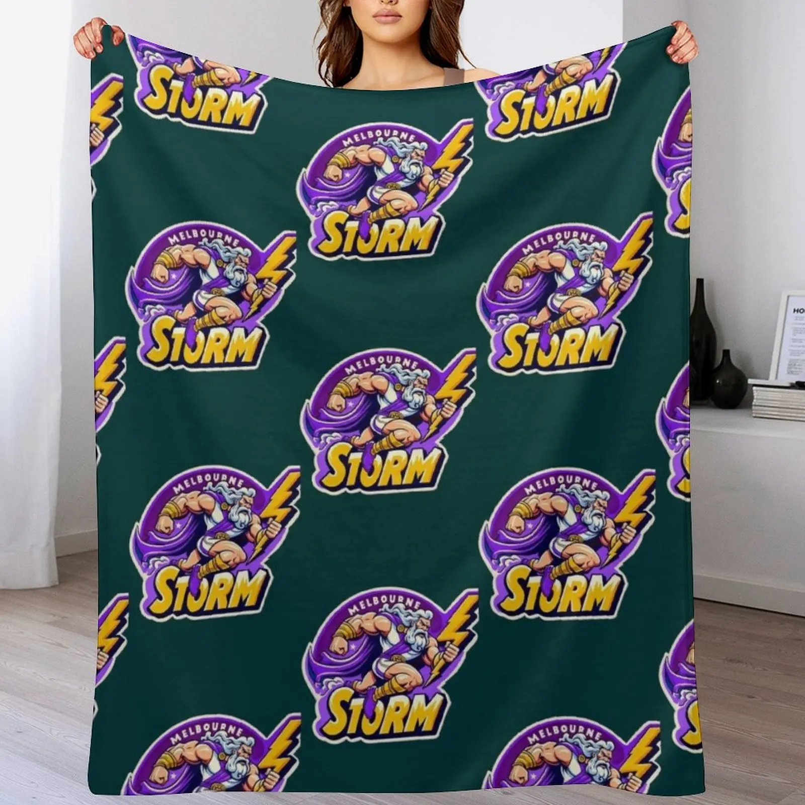 Melbourne Storm Active Throw Blanket sofa bed Hair Sofa blankets and throws Blankets