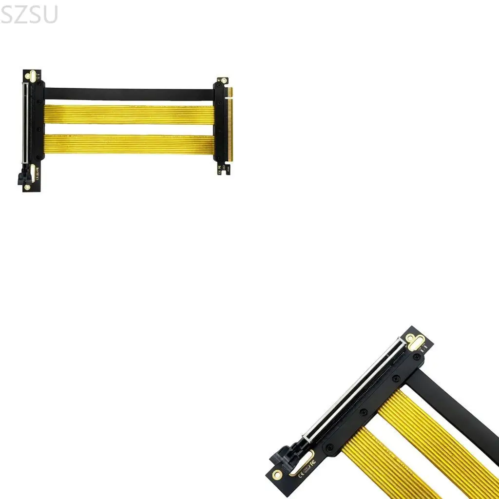 SZSU PCIe5.0 Extension Cable Compactly Case GPU 180 to 90 Degree Reinforced