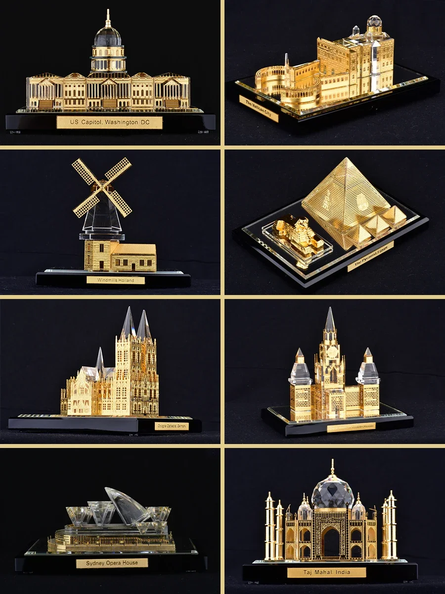 World Landmark Architectural Ornament Building High-rise House Moving Memorial Creative Crystal House Model Making