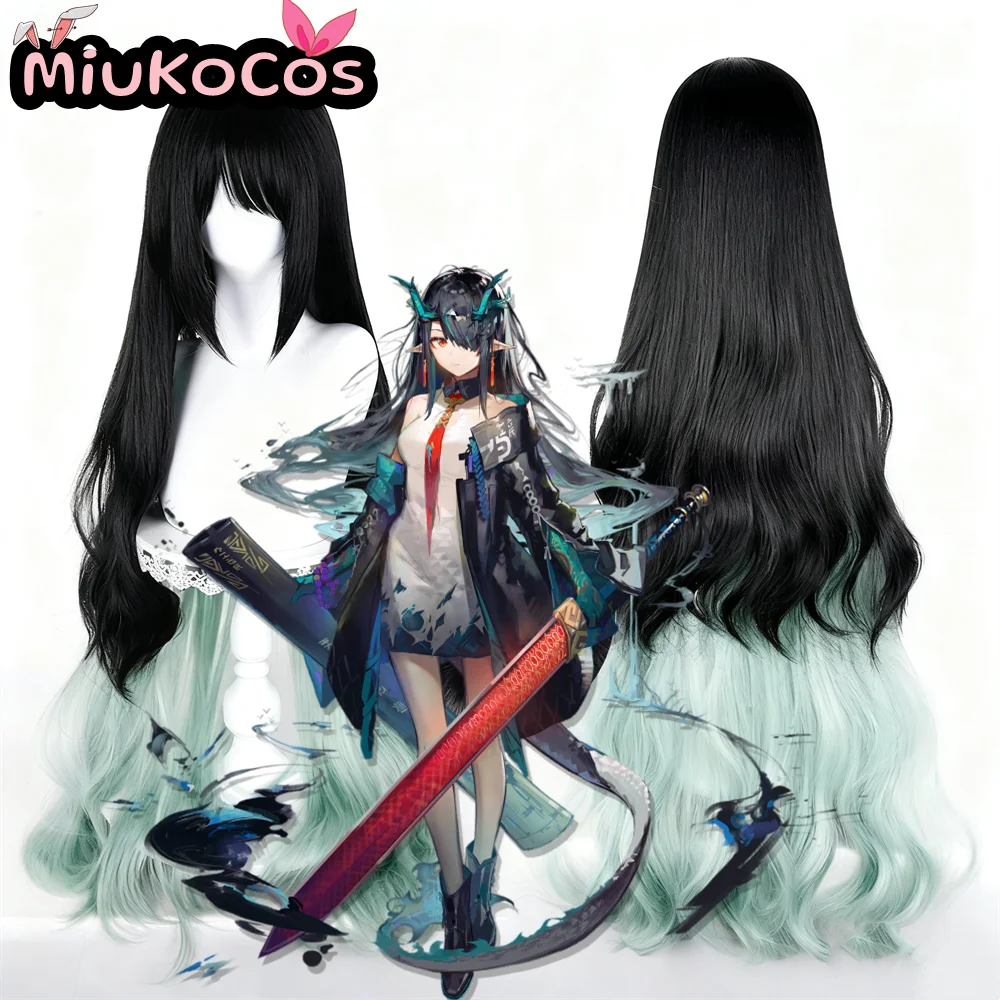 IN STOCK Dusk Cosplay Wig MiukoCosplay Game Arknights Cosplay Black and Blue Splicing Colors Hair Wig