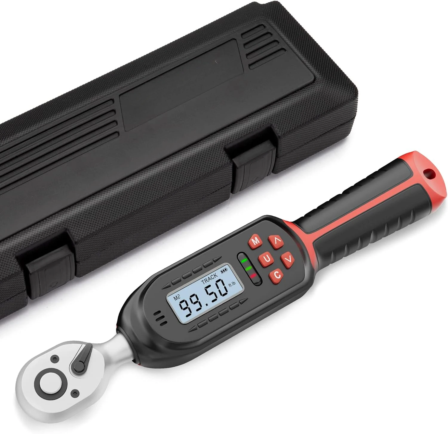 

Digital Electronic Torque Wrench 3/8 In drive(5-99.5 ft-lbs/6.8-135Nm),±2% Torque Accuracy with Preset Value, Buzzer