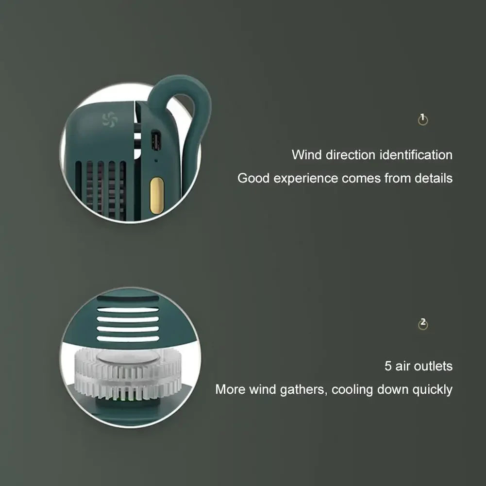 Portable Bladeless Waist Clip Fan 3 Speed Silent Cooling Device_voghion.com