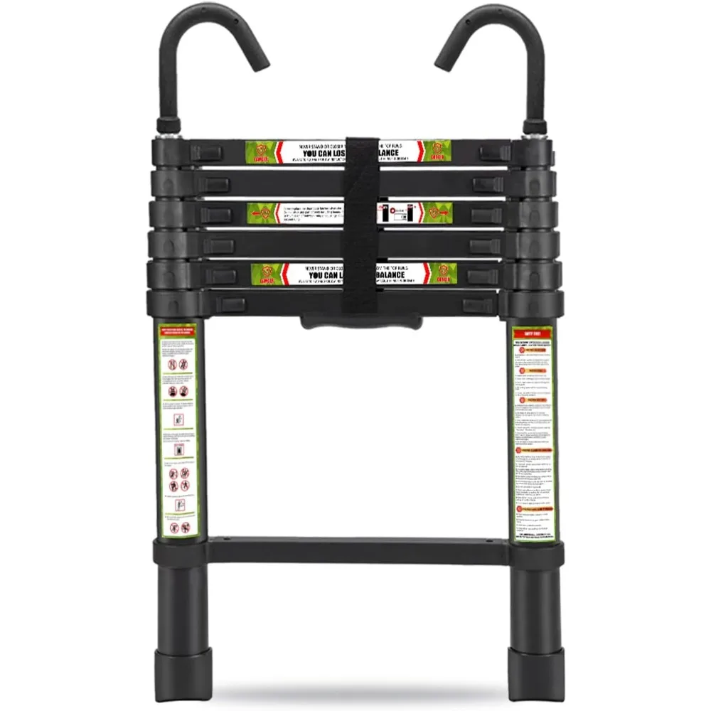 

Telescopic Ladder, 6.5FT Aluminum Telescoping Ladder with Non-Slip Feet and Stable Hook, Portable Extension Ladder for Househol