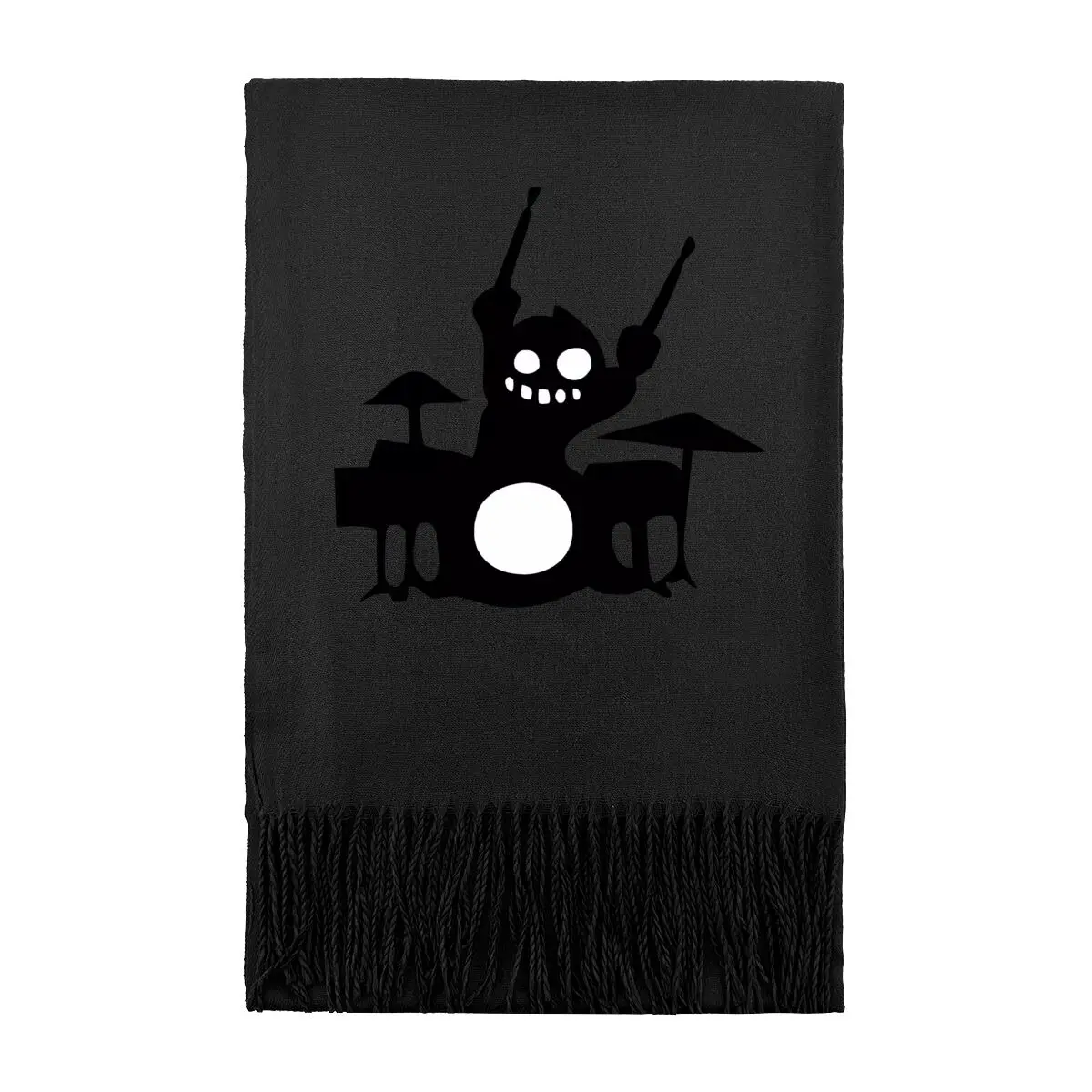 

Художественный стильный теплый шарф унисекс с силуэтом барабанного монстра, осенне-зимний утолщенный холодостойкий шарф с запахом