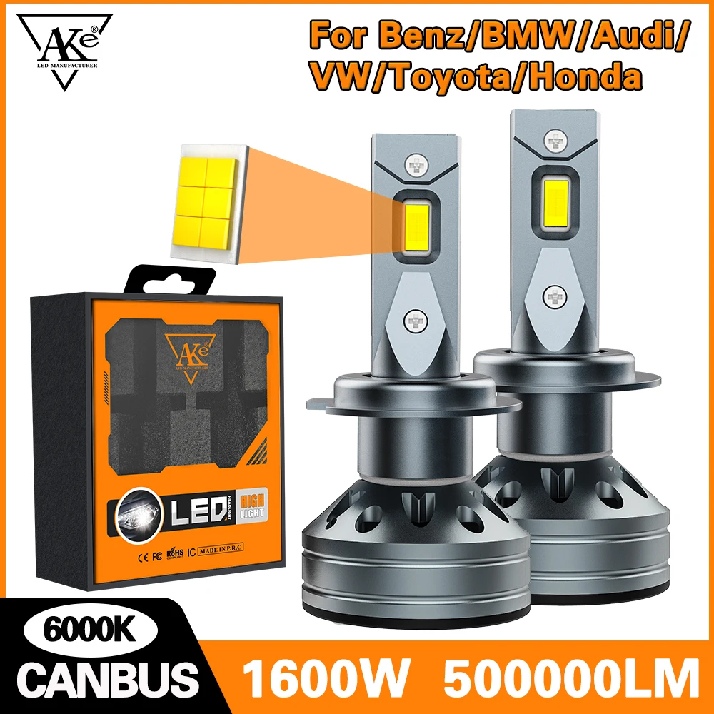 

500000LM H7 Canbus Светодиодная лампа для фар 1600 Вт H4 H11 H1 9005 HB3 9006 HB4 9012 HIR2 Turbo Автомобильные фары 6000K 12V Автомобильные фары