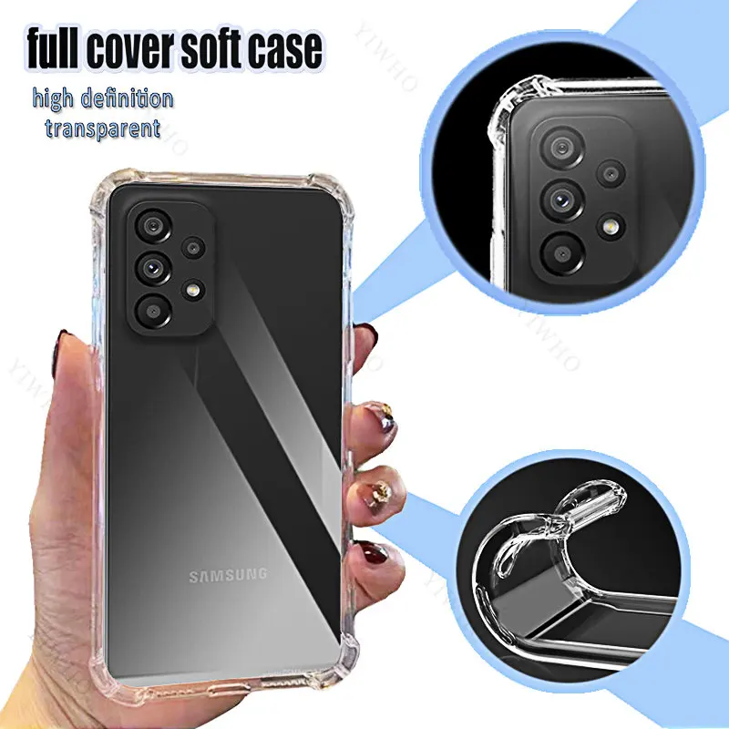 Clear Phone Soft Case for Samsung Galaxy A53 5G TPU Transparent for Sumsung A 53 5g 6.5