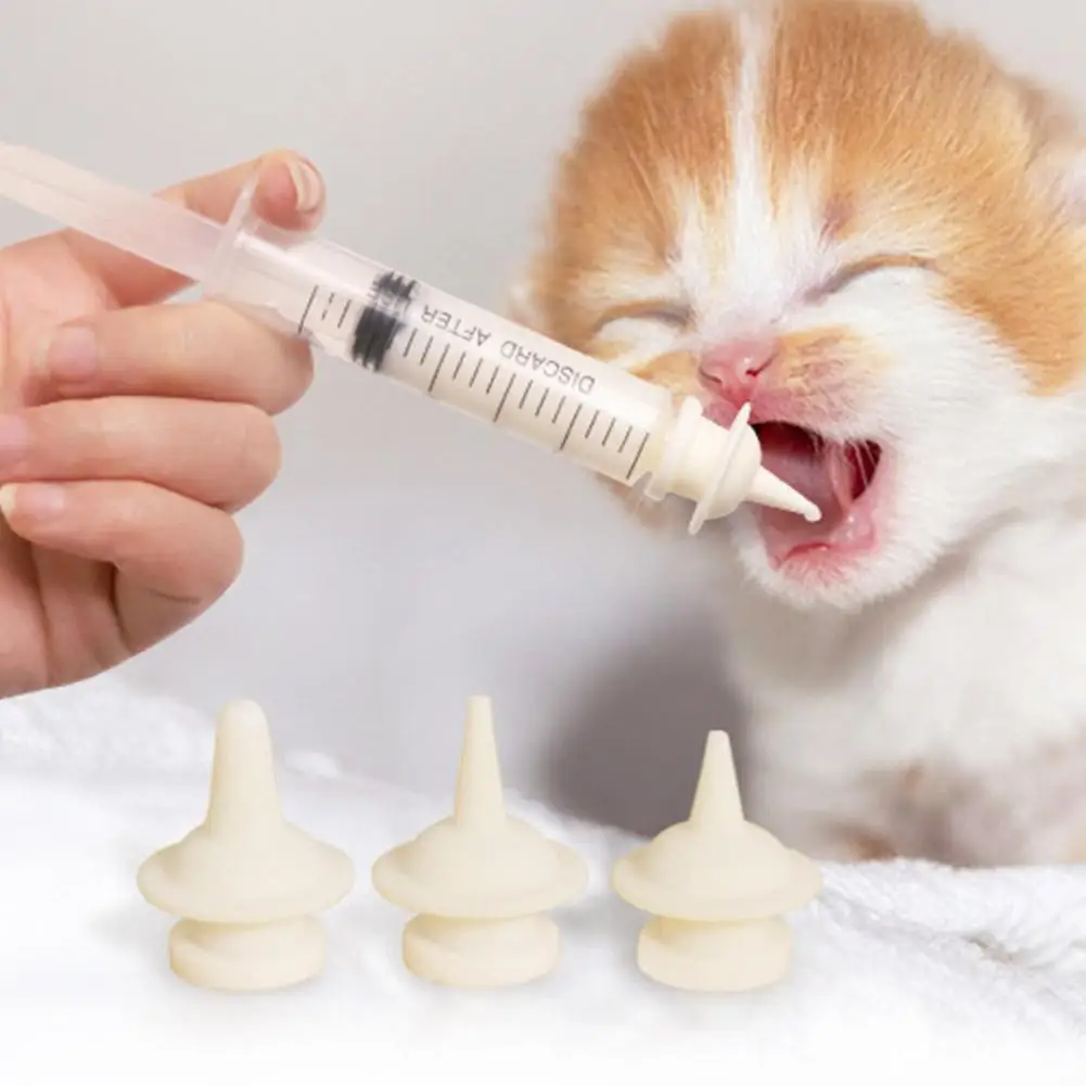 Food Grade Soft Silicone Dogs Cats Feeding Device Detachable Needle Tube Newborn Pets Pacifier Syringe Set Pets Feeder Supplies