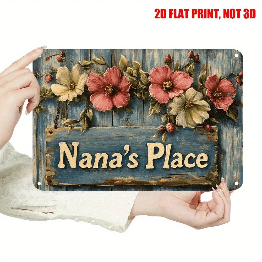 Nana's Place Retro Vintage Metal Tin Signs Garden Home Wall Decor Grandma Gifts Metal Sign