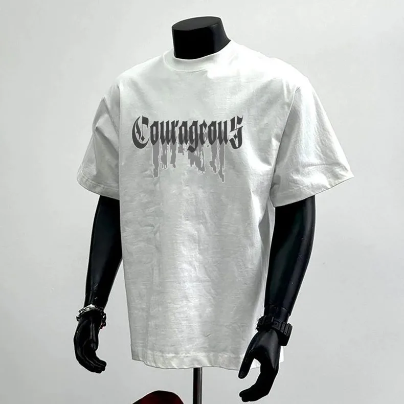 

2025 Latest Y2k American Trend Flat Letter Printed Top T-shirt Summer Light and Thin Large Size Men's and Women's Top T-shirt