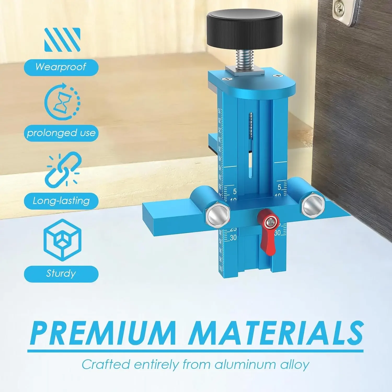 3 in 1 Cabinet Door Mounting Jig Rebound Device Tool Installation Positioner Adjustable Aluminium Alloy Furniture Hardware Jig