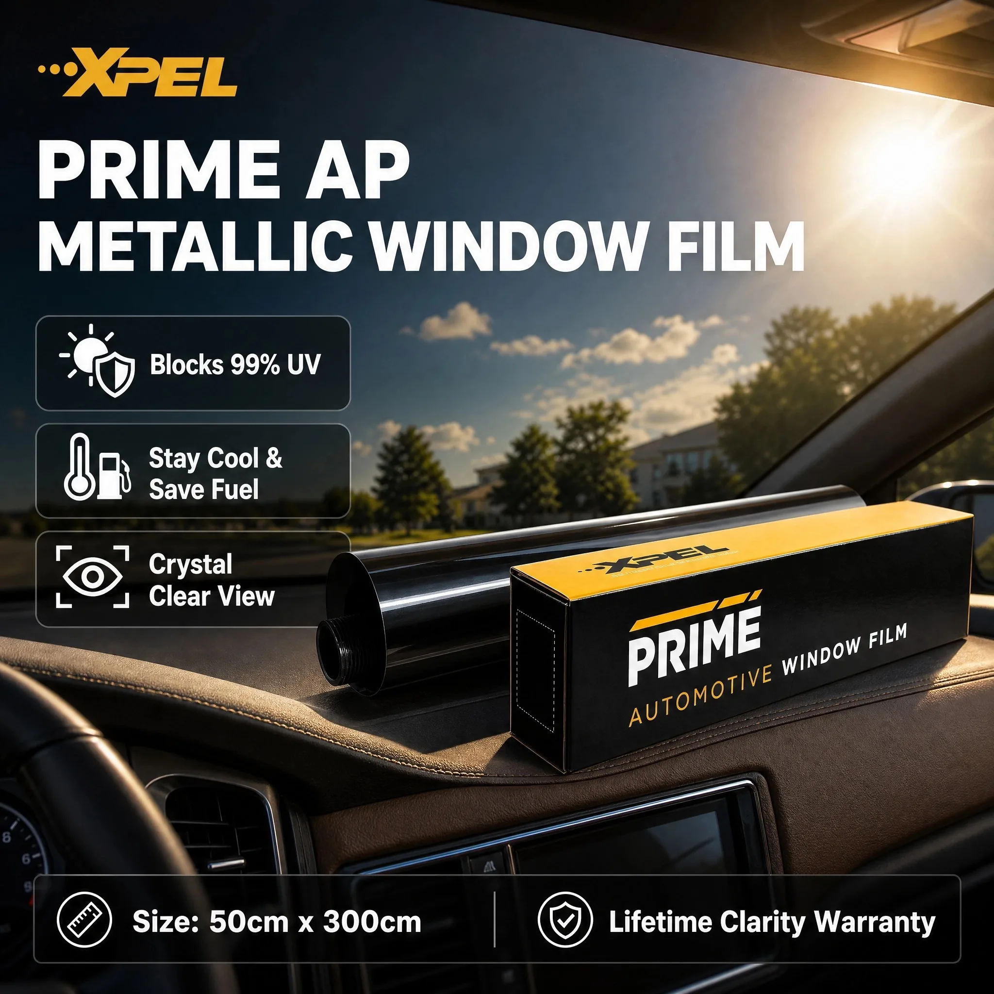 XPEL 50X300cm IR99% Metaalfolie Super Kwaliteit Hoge Hittebestendigheid Auto Glas Zonwerende Folie Beschermende Auto Carrosserie Folie