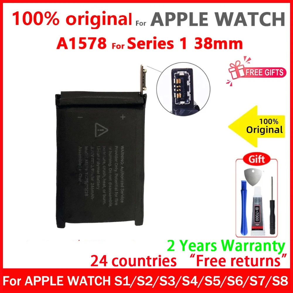 Новый оригинальный аккумулятор для Apple Watch Series SE 1 2 3 4 5 6 7 8 Bateria IWatch S1 S2 S3 GPS LTE S4 S5 S6 S7 S8 38/40/41/42/44/45