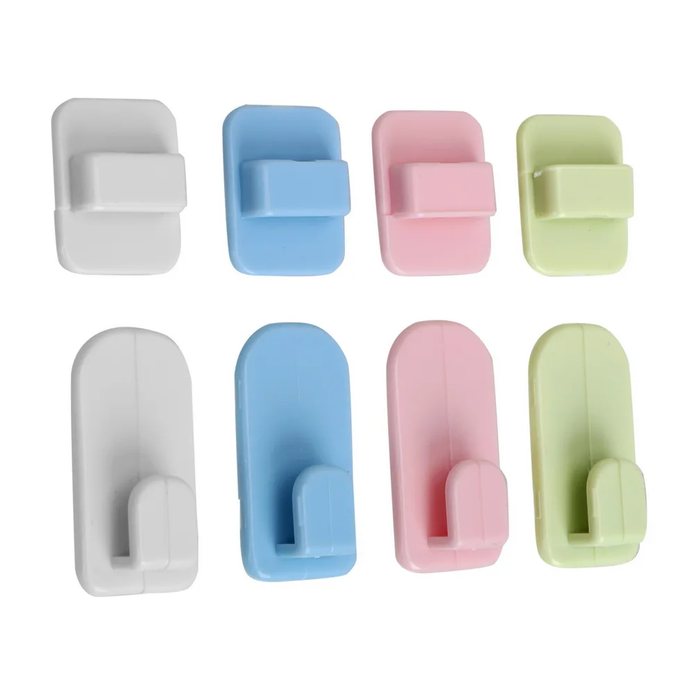 Set Kait Tempel ABS Pita Perekat Gantungan Tempat Remote Control Penyimpanan Dinding untuk Pengontrol AC TV 4 Buah/Set