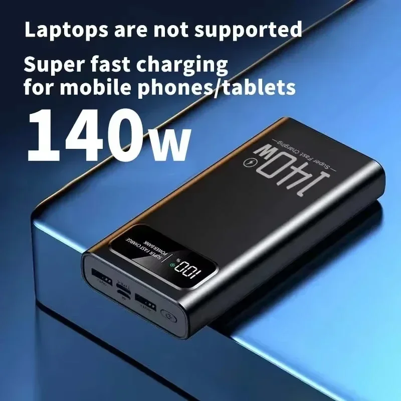 VIVO 200000mAh Power Bank 140W Super Fast Charging Power Bank Battery Pack High Capacity Digital Display For IPhone Samsung