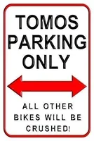 Tomos Parking Only Warning Aluminum Metal Sign Heavy Duty Tin Signs Decoration Signs room decor  vintage decor