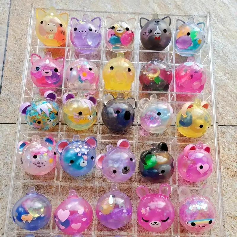 Authentique Mga Mojmoj Squishy Bubble Ball Series Blind Box Kawaii Mystery Box Porte-clés Figurine Anti-stress Décoration Cadeaux d'anniversaire