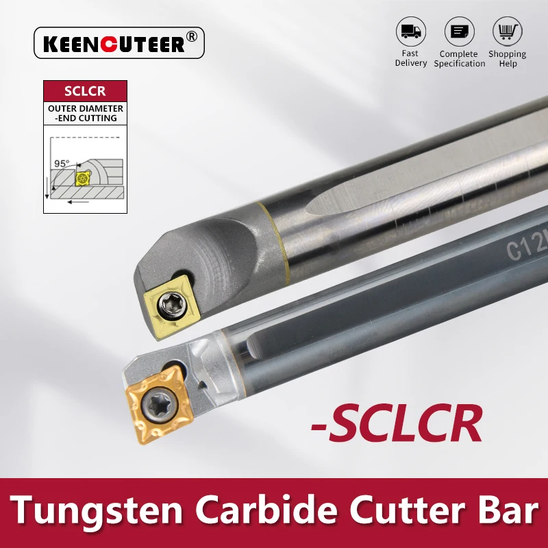 Tungsten Carbide SCLCR06 SCLCR09 SCLCR Holder for C08K C10K C12M Mechanical Lathe Internal Cooling Tool Holder