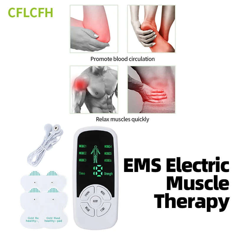 

EMS Electric Pulse Therapy Stimulator 6 Modes Tens Unit Machine Abdominal Meridian Physiotherapy Massage Body Muscle Massager